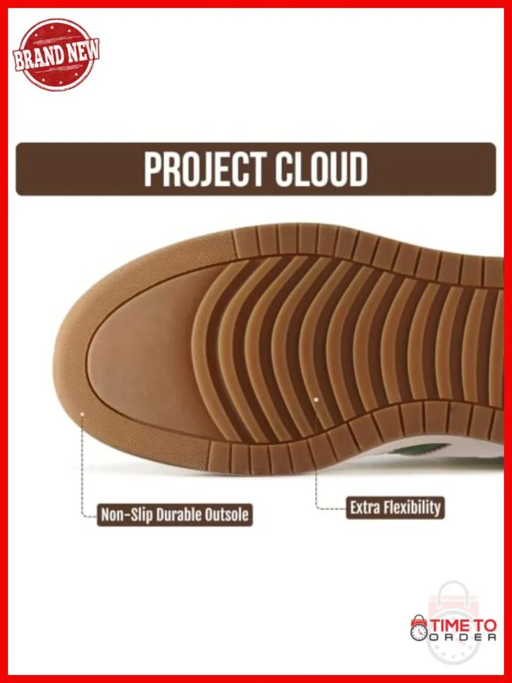 Lightweight Memory Foam Platform Sneakers with Non-Slip Sole